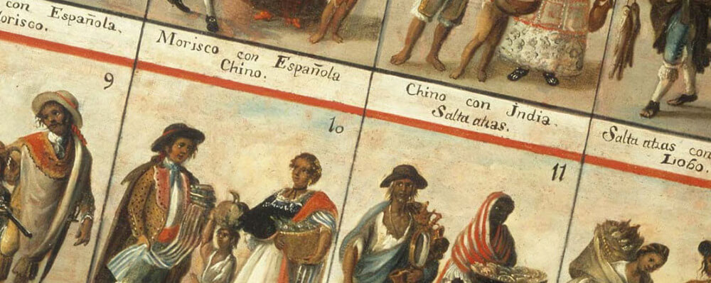 Excerpt from the casta paintings describing the many different races of Spanish America.