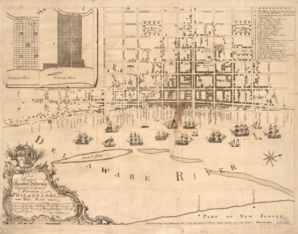 An early map of Philadelphia.