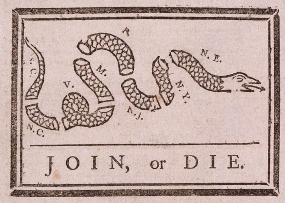 Benjamin Franklin, Join or Die, May 9, 1754