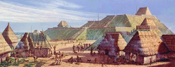 Computer-generated illustration of Cahokia